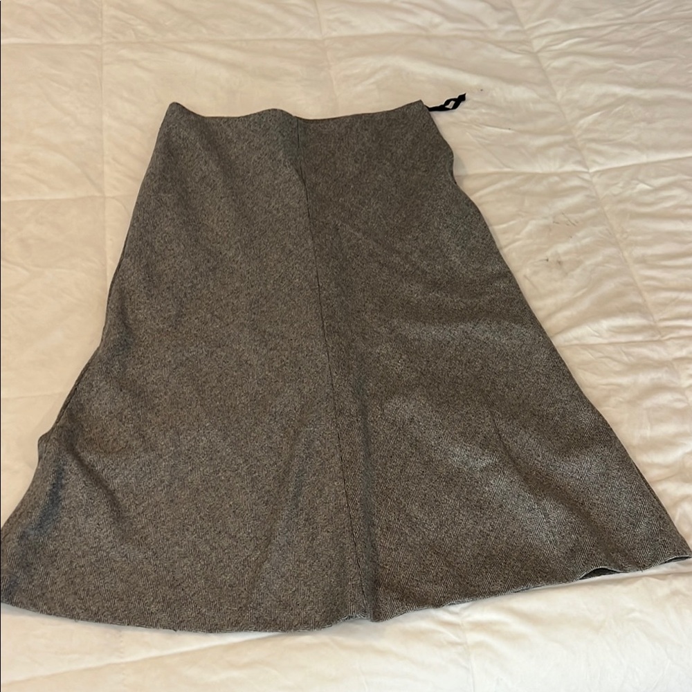 Banana Republic Gray Asymmetrical A-Line Midi Skirt